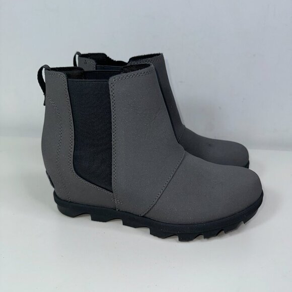 Sorel Joan Of Arctic Wedge II Chelsea Booties Size Youth 4 Quarry Gray - Picture 2 of 13